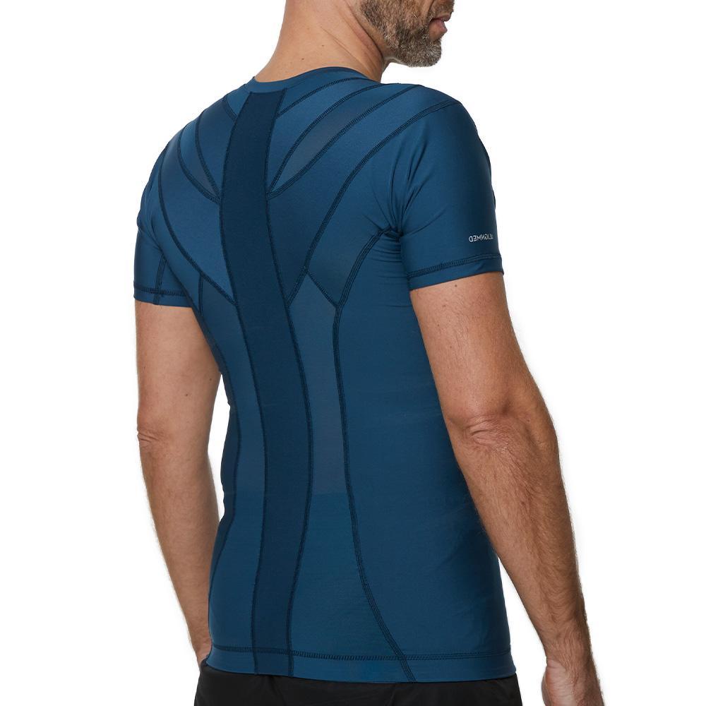 tee shirt de posture bleue pour hommes