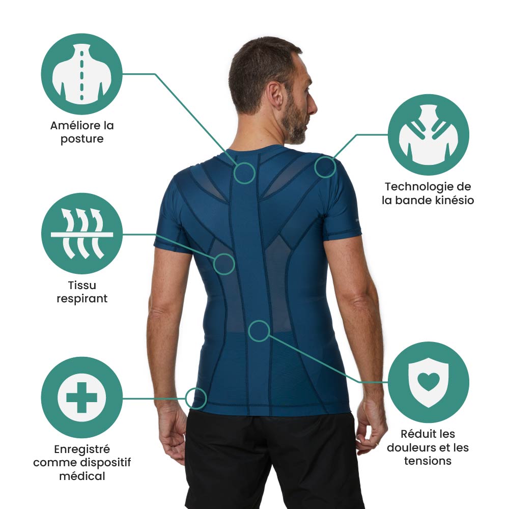 technologie men's posture shirt bleu