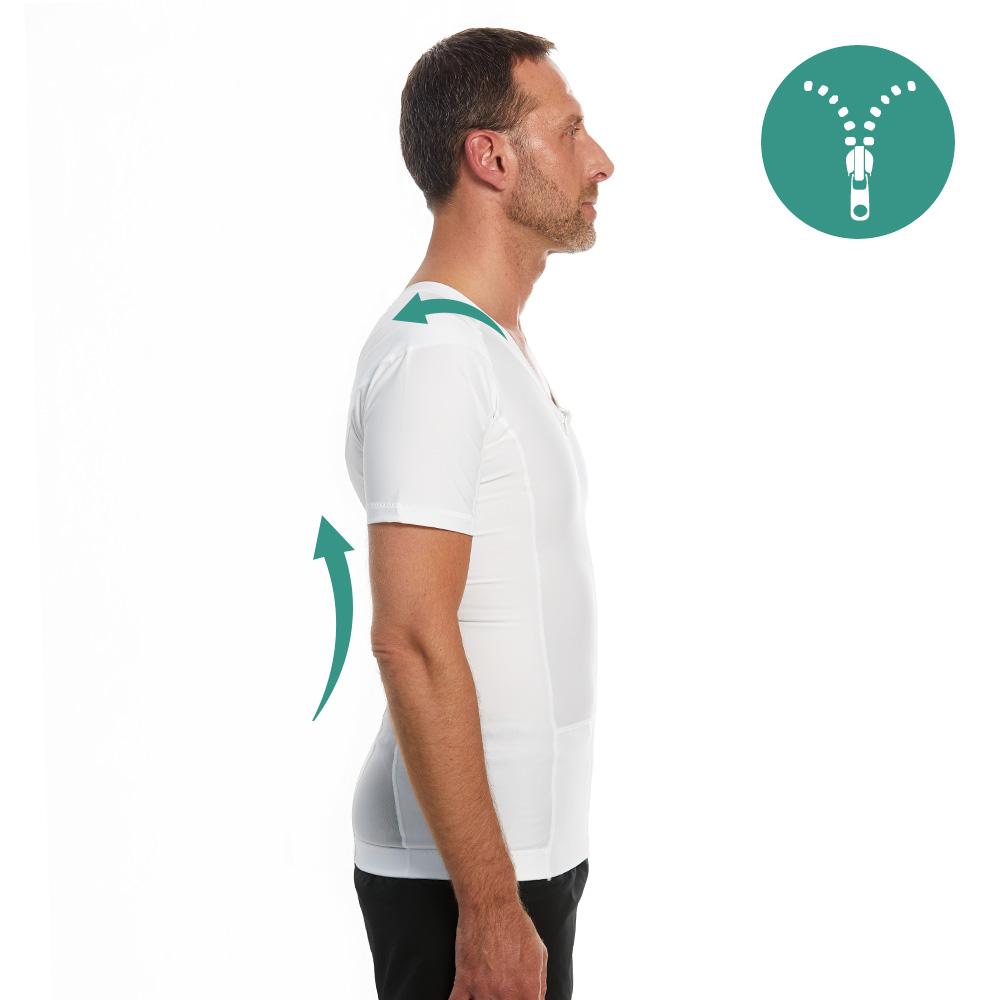 posture shirt pour homme avec fermeture éclair